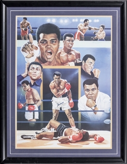 Muhammad Ali Signed Frank Stapleton Lithograph In Framed Display (JSA)
